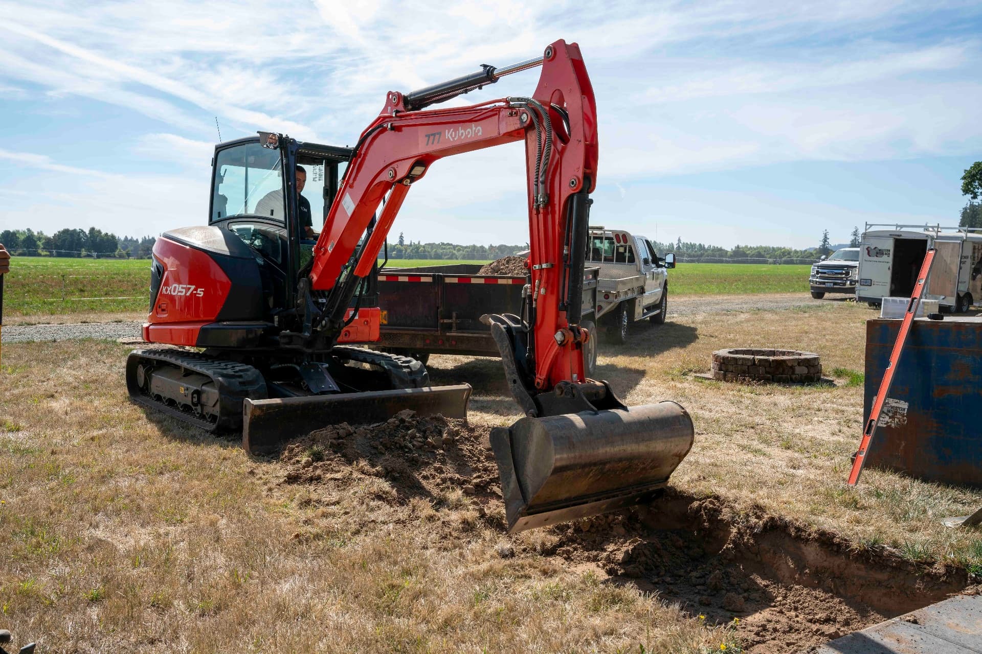 Heavy equipment operator on a jobsite